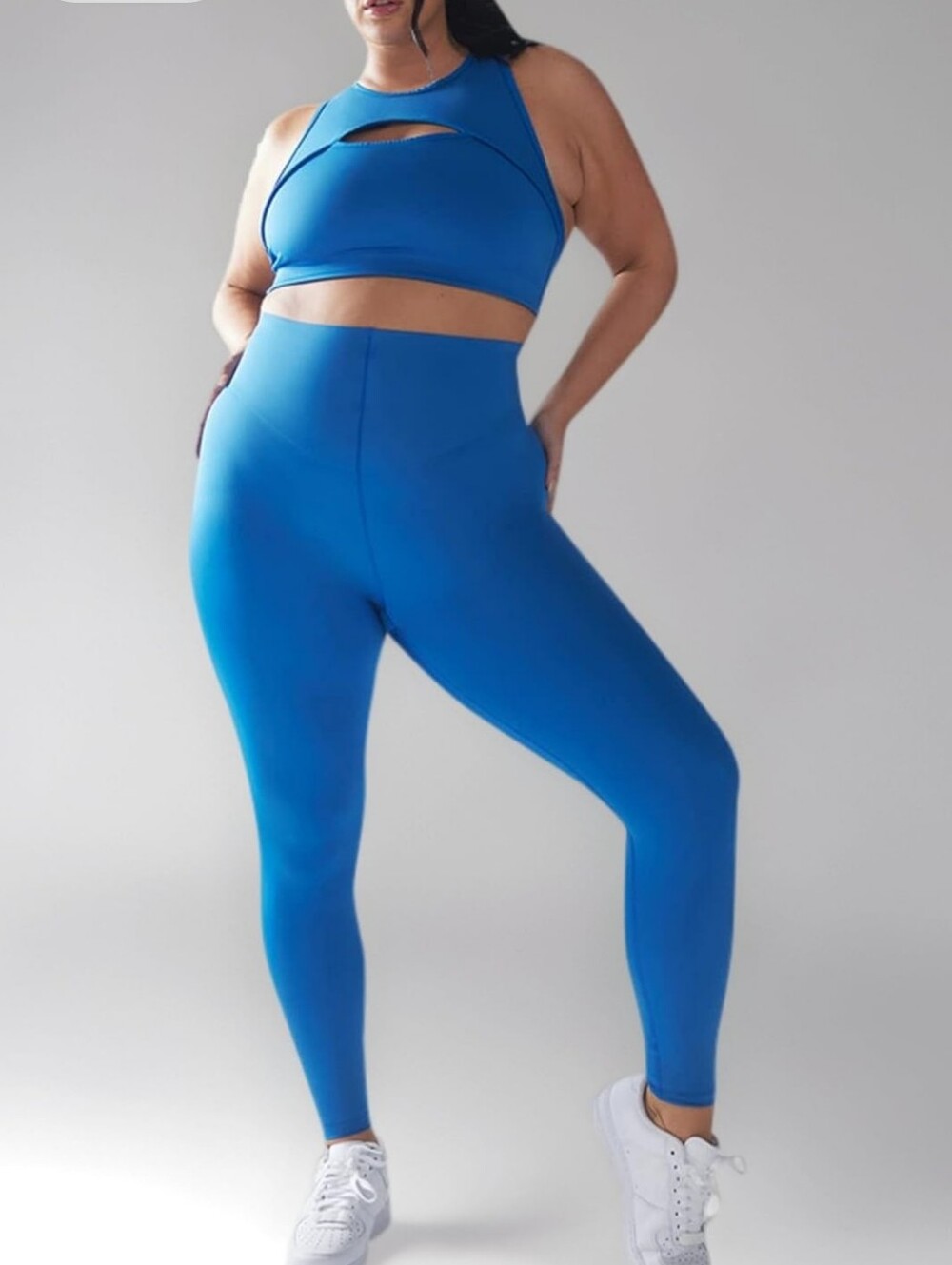 Savage X Fenty Blue High-Waist Leggings/ Hotline Medium Impact Sport Bra Sz 2XL